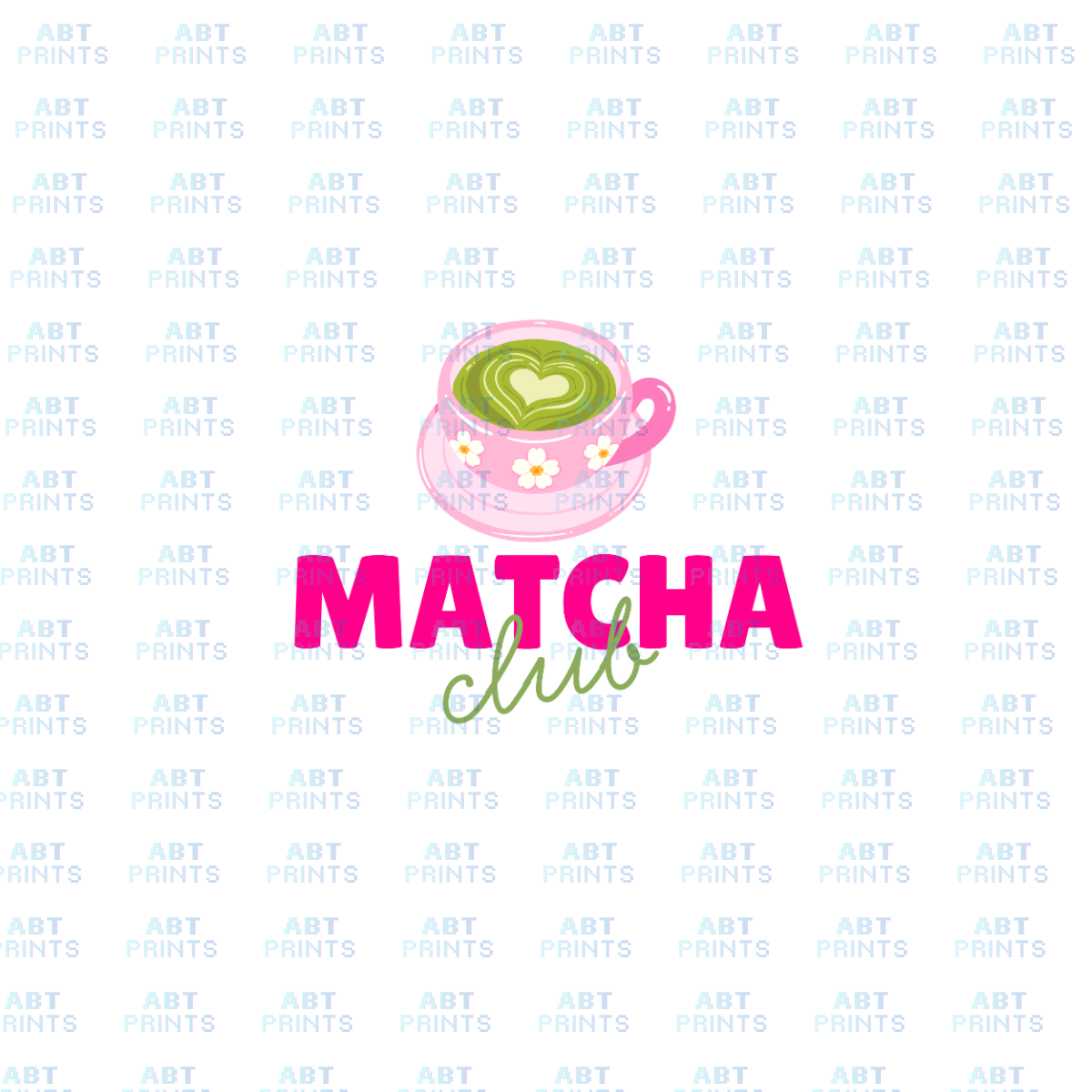 Matcha Club Minimalist (DTF Transfer Design – Printable Digital File for T-Shirts & Apparel)