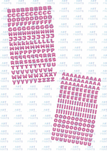 1 Meter Pink Letters (DTF Transfer Design – Printable Digital File for T-Shirts & Apparel)