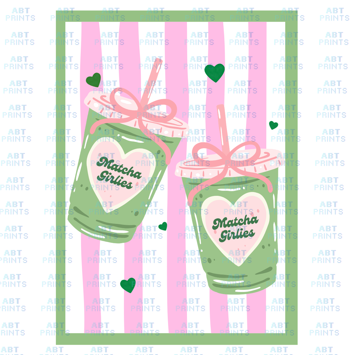 Matcha Girlies (DTF Transfer Design – Printable Digital File for T-Shirts & Apparel)