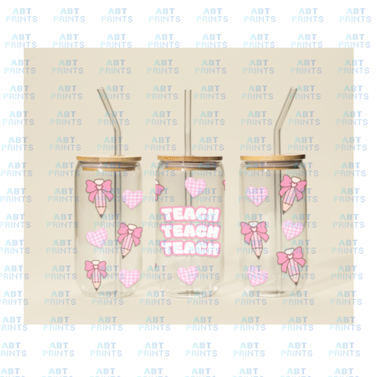 Teach, Teach, Teach Pattern (UVDTF Sticker Design – Printable Digital File for Tumblers & Cups)