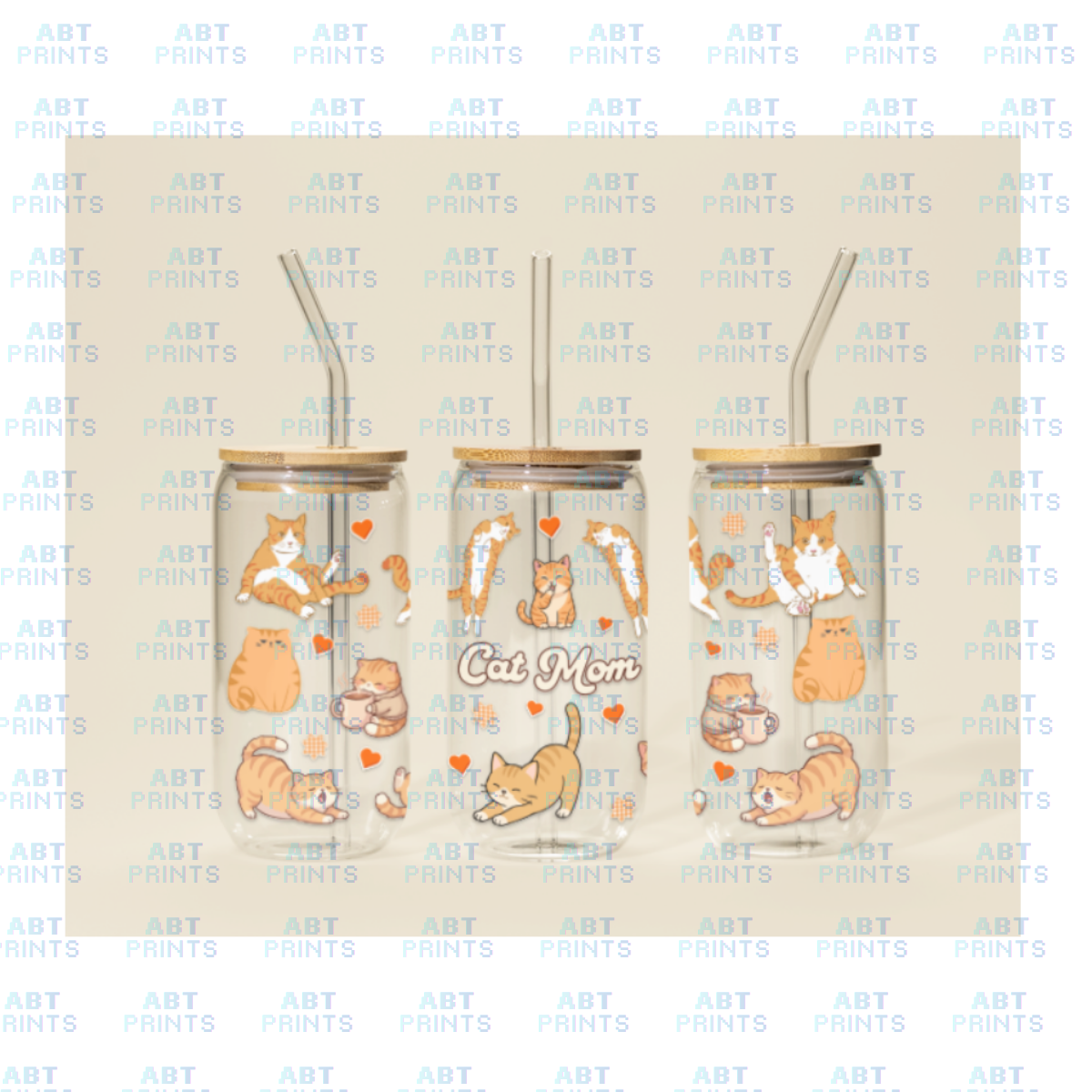 Cat Mom (UVDTF Sticker Design – Printable Digital File for Tumblers & Cups)