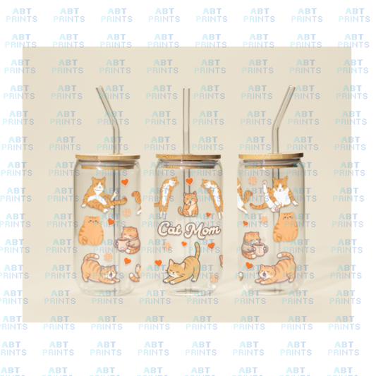 Cat Mom (UVDTF Sticker Design – Printable Digital File for Tumblers & Cups)