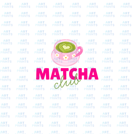 Matcha Club Minimalist (DTF Transfer Design – Printable Digital File for T-Shirts & Apparel)